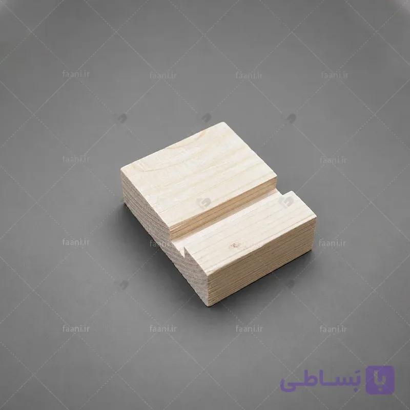 هولدر موبایل چوبی خام بی رنگ — تصویر 1