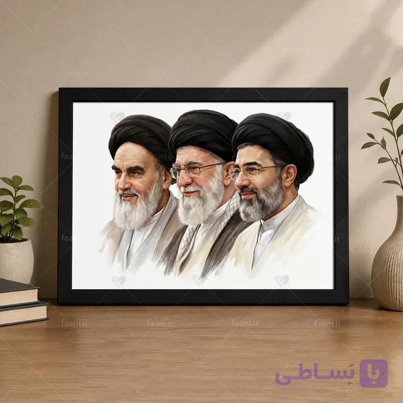 قاب عکس سه رهبر کد 20146