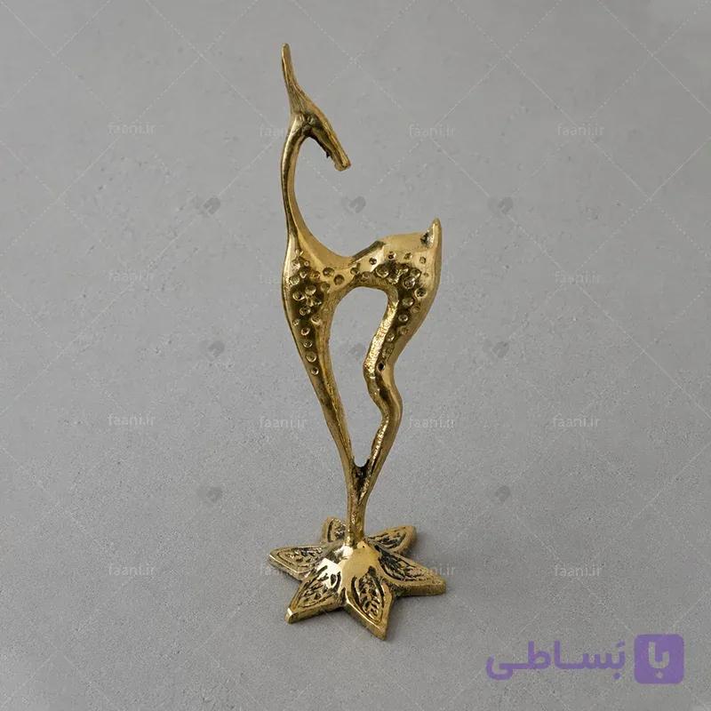 مجسمه برنزی غزال یکطرفه کوچک — تصویر 1
