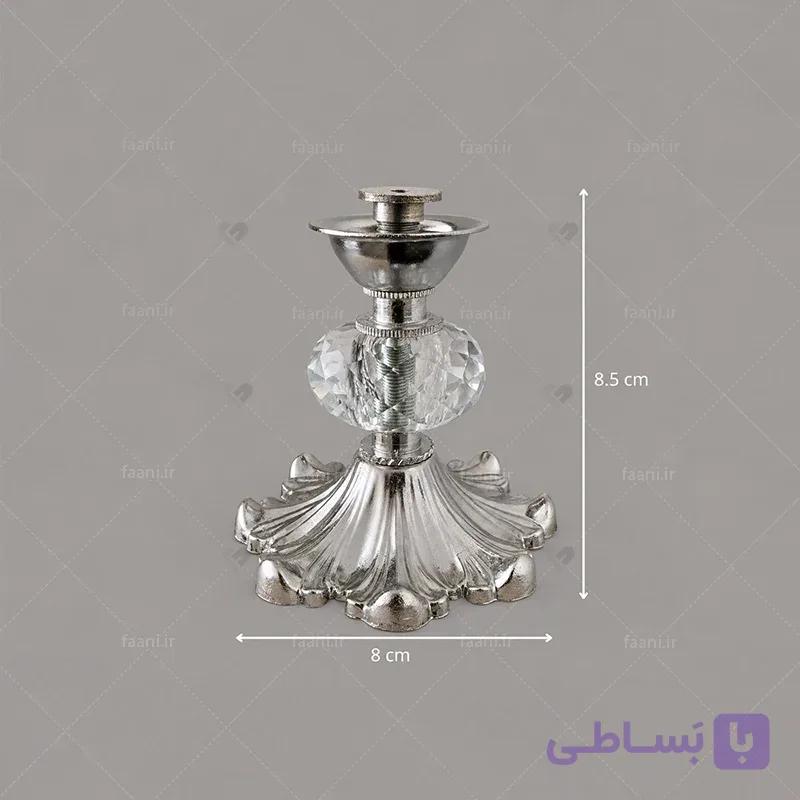 پایه ظرف نقره ای طرح زنبق یا نخل کوچک — تصویر 1