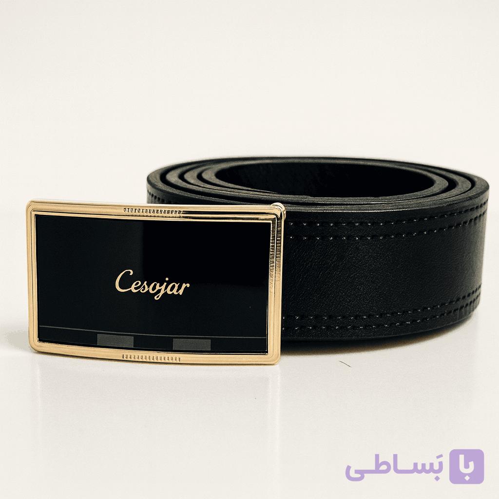 کمربند تمام چرم پلاکی مدل اهورا — تصویر 1