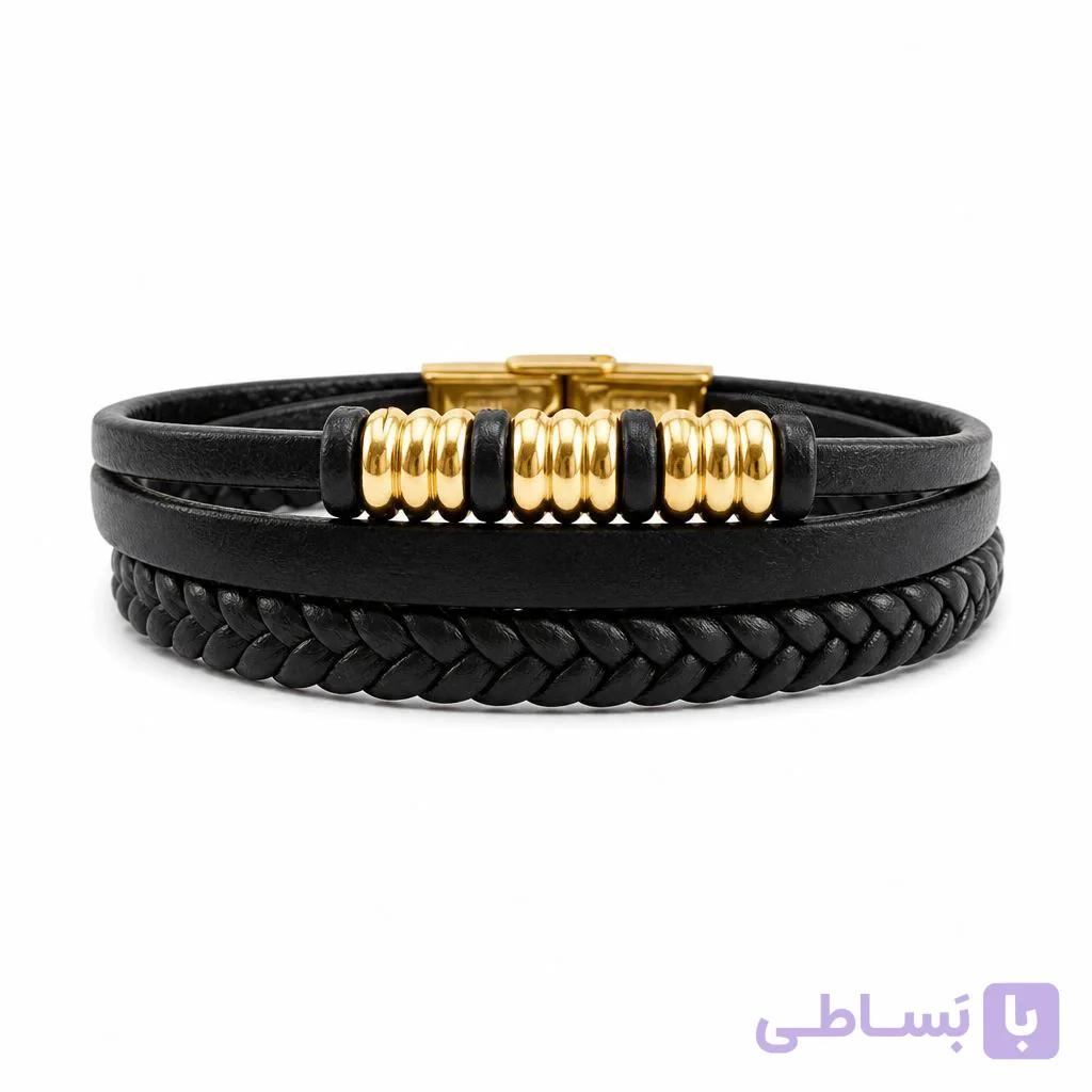 دستبند چرم طبیعی اسپرت مدل آرشا — تصویر 1