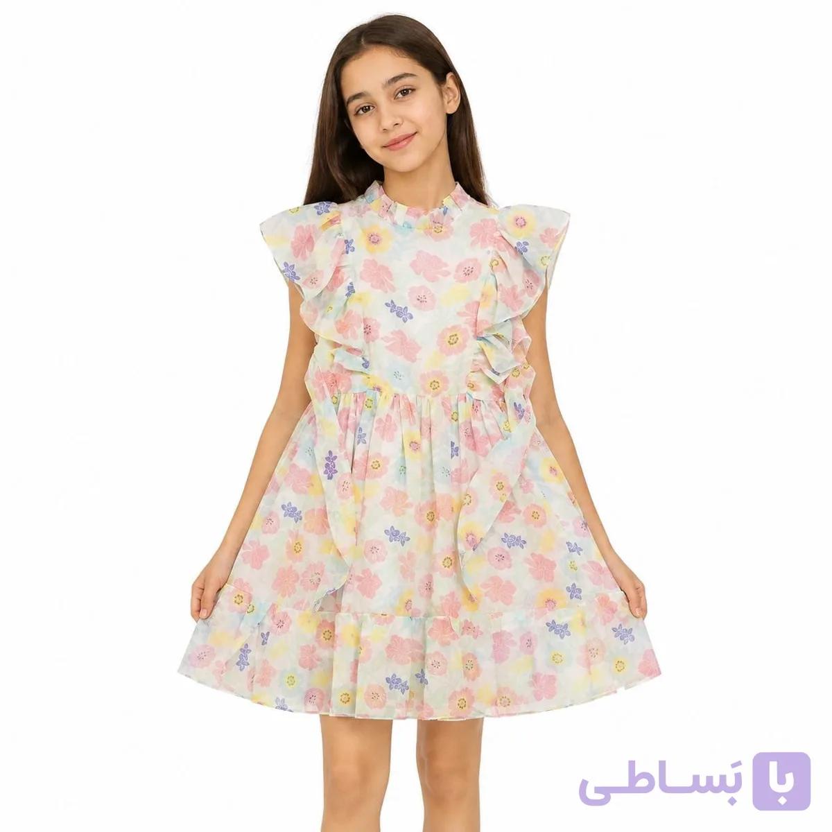 پیراهن دخترانه نخی مدل لئون ست — تصویر 1