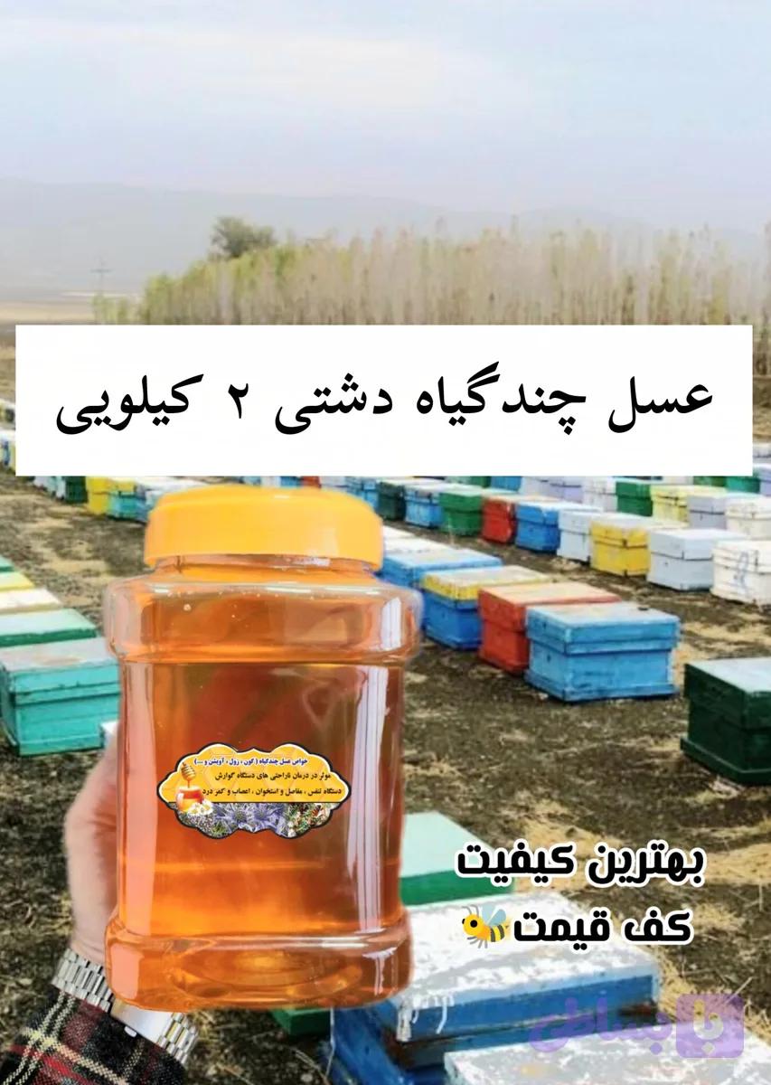 عسل چندگیاه پاییزه نیم کیلویی ساده و موم دار.دشتی(خرید مستقیم از زنبوردار)ارسال رایگان با ۳م خرید