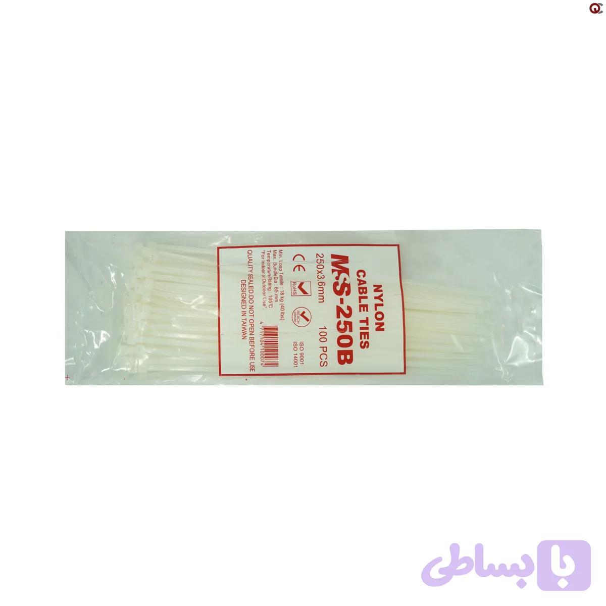 بست کمربندی پلاستیکی 25 سانتی متر عرض 3.6 میلی متر MSS (100 عددی)
