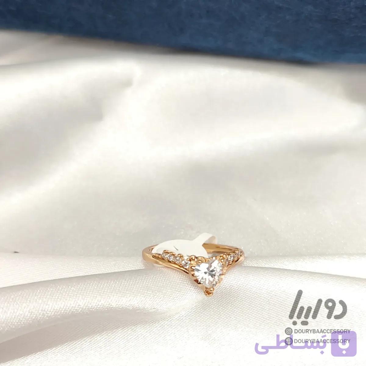 انگشتر زنانه قلب کلاسیک ژوپینگ رنگ ثابت | ظریف و درخشان — تصویر 1