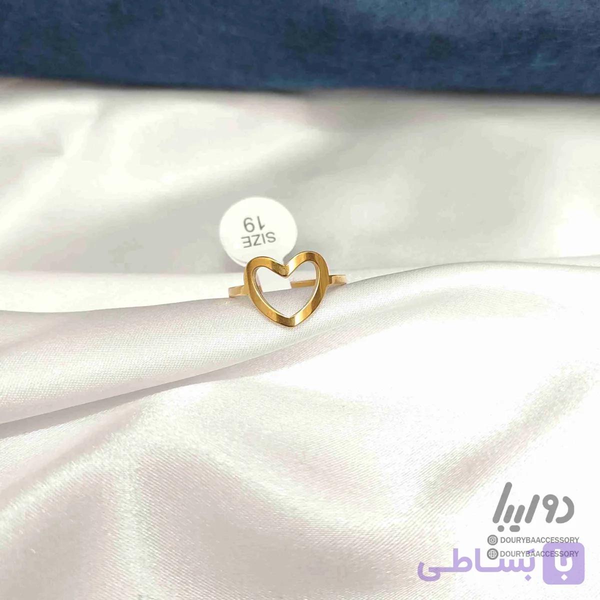 انگشتر قلبی توخالی | مینیمال و ظریف — تصویر 1