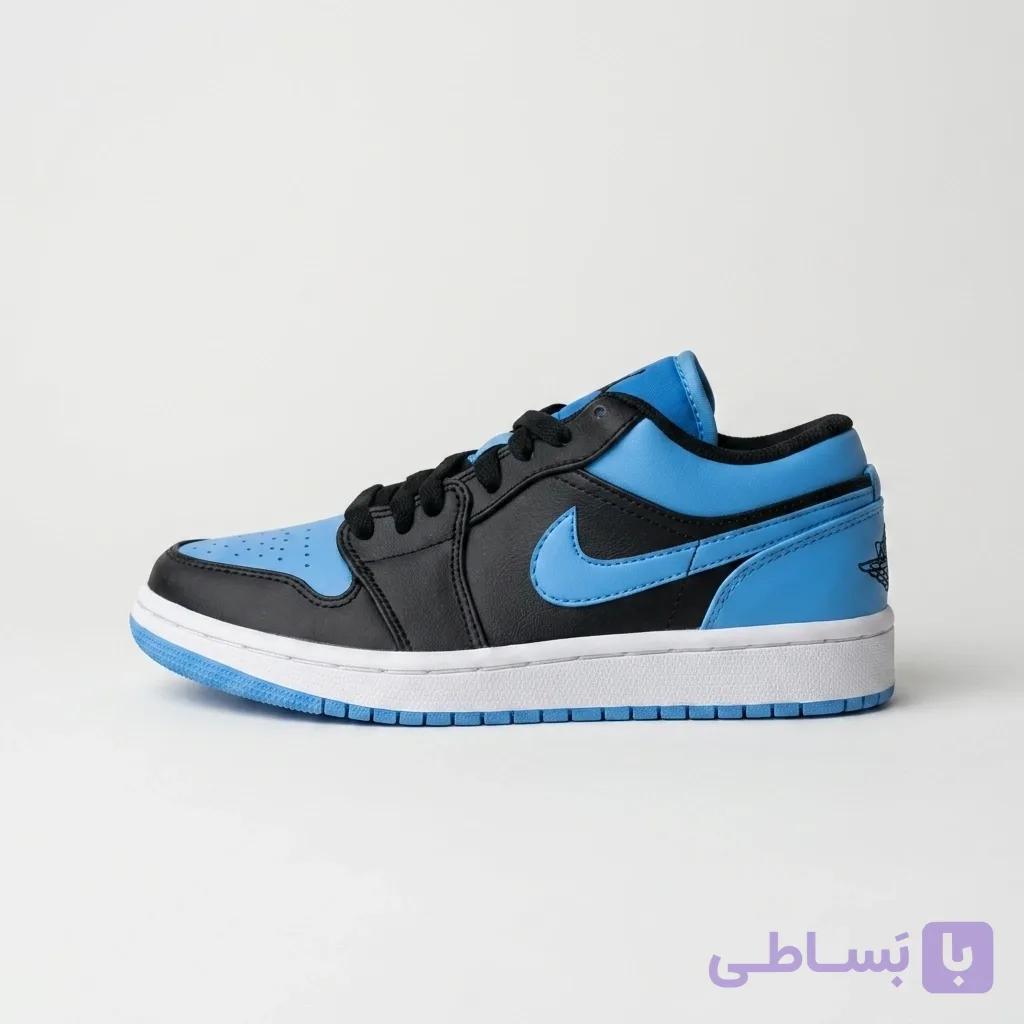 کتونی نایک Air Jordan 1 Low مشکی آبی — تصویر 1