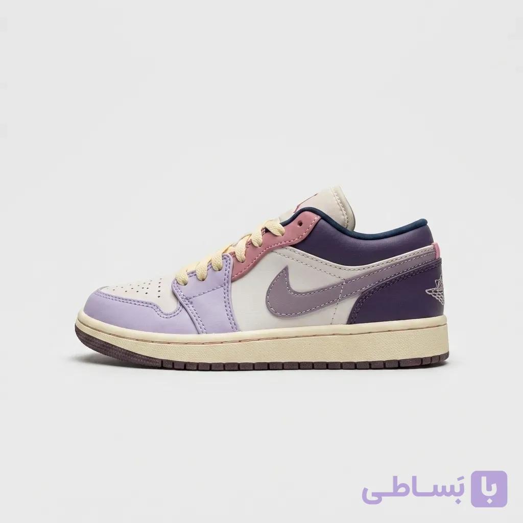 کتونی نایک Air Jordan 1 Low بنفش صورتی — تصویر 1