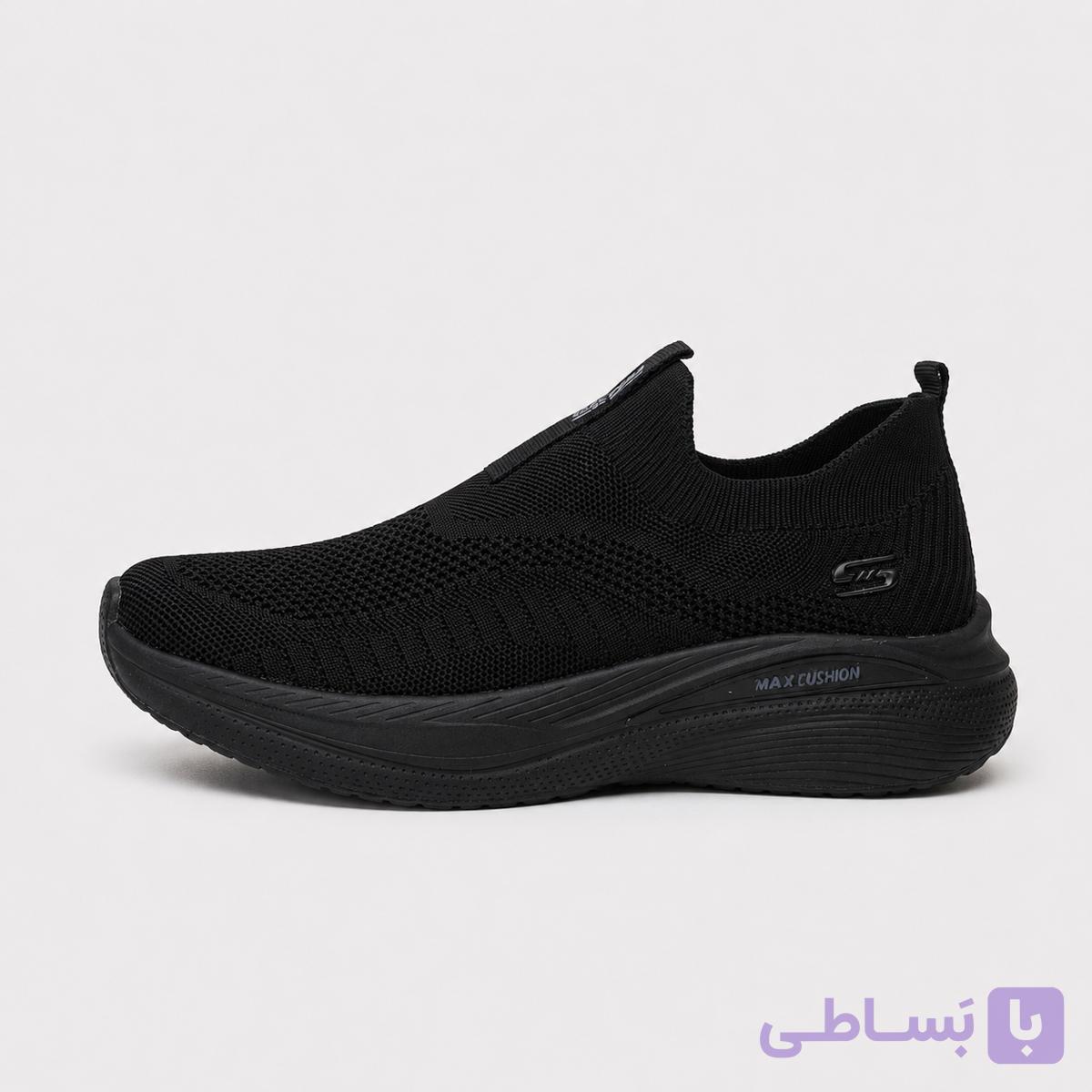 کتونی اسکیچرز بدون بند مشکی max cushion — تصویر 1