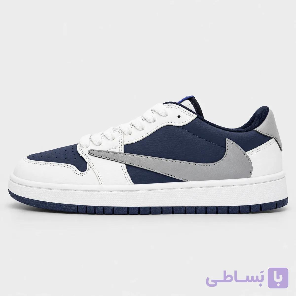 کتونی نایک Air Jordan 1 Low Travis Scott سفید سرمه‌ ای — تصویر 1