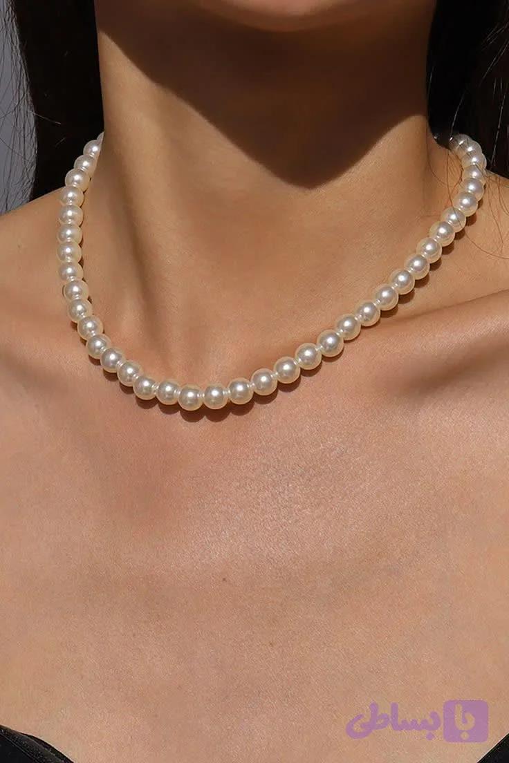 گردنبند مروارید ساده