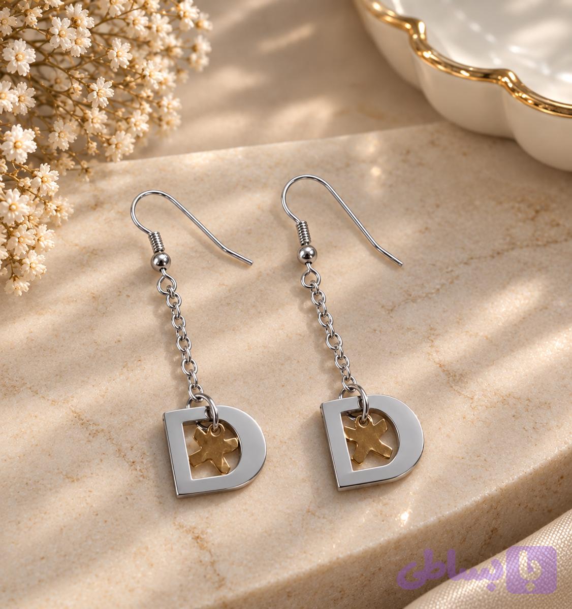 گوشواره آویز D استیل