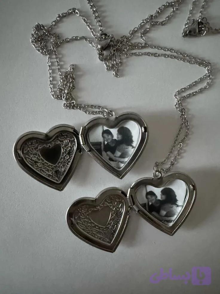 گردنبند لاکت قلب نقره ای