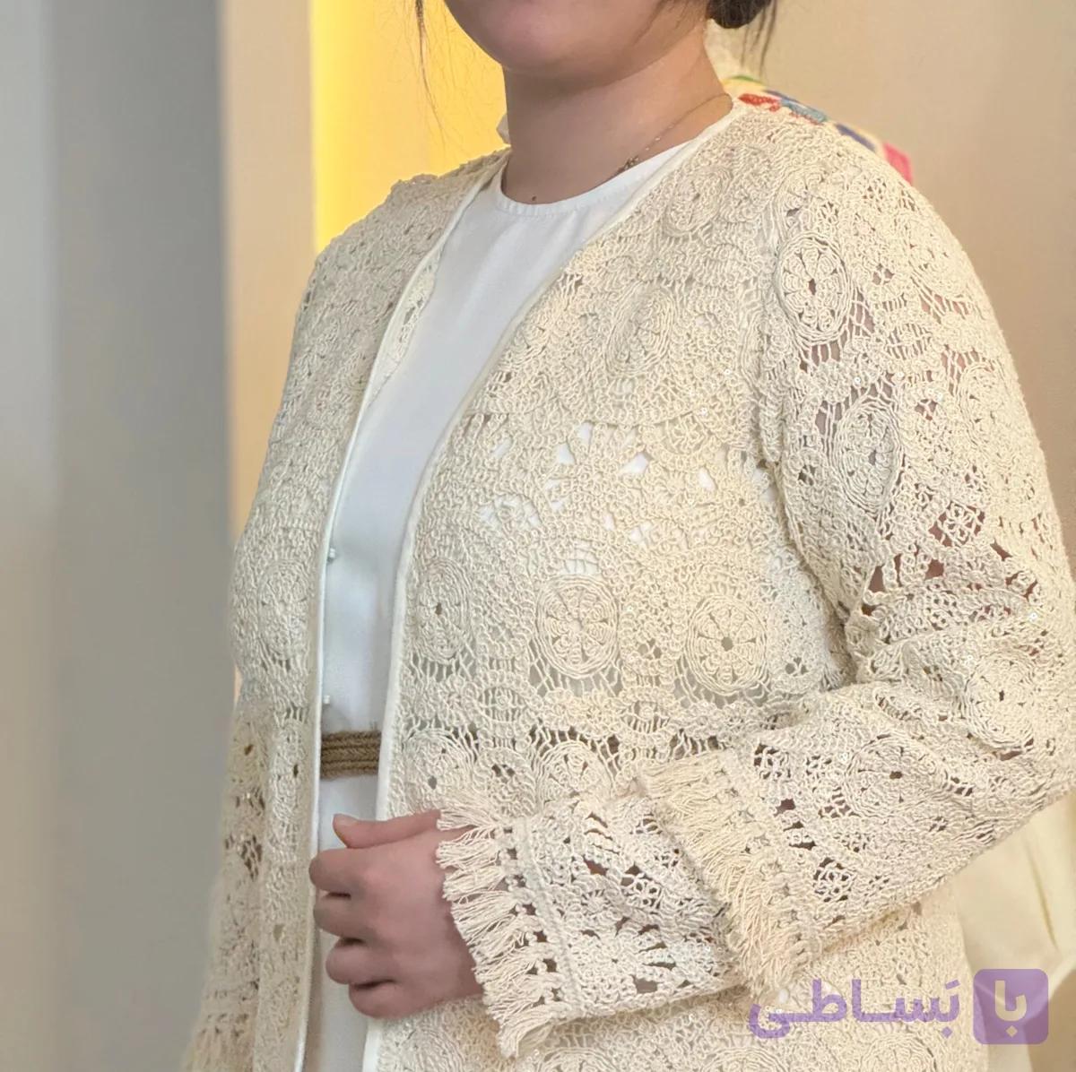 کت مجلسی زنانه قلاب‌بافی