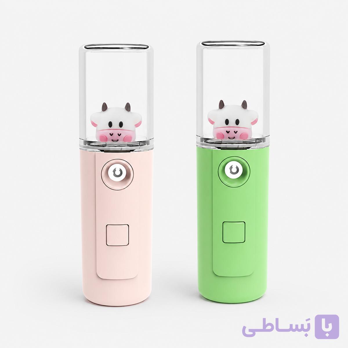 دستگاه بخور سرد جیبی طرح گاو با مخزن شفاف – ۲ رنگ — تصویر 1