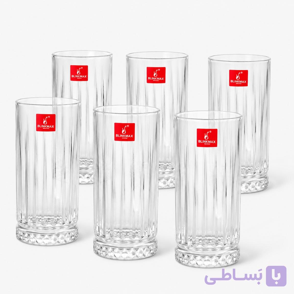 ست ۶ عددی لیوان شیشه‌ای بلند BLINKMAX مدل Y624 ظرفیت ۴۱۰ میلی‌لیتر — تصویر 1