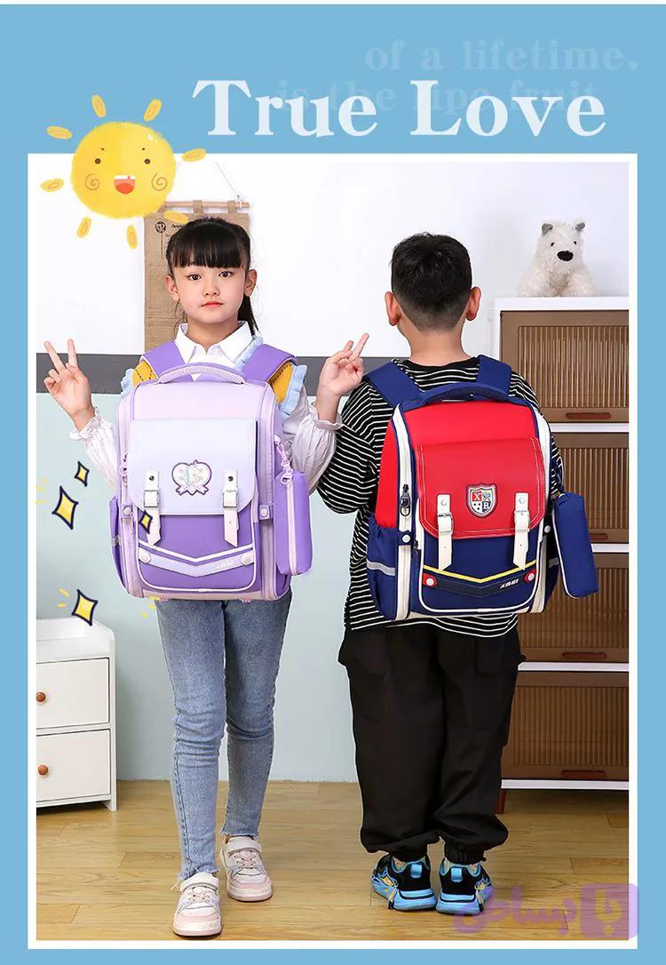 کیف و کوله برند XBEI صندوقی مناسب مدسه با پشتی استاندارد با پشتی طبی