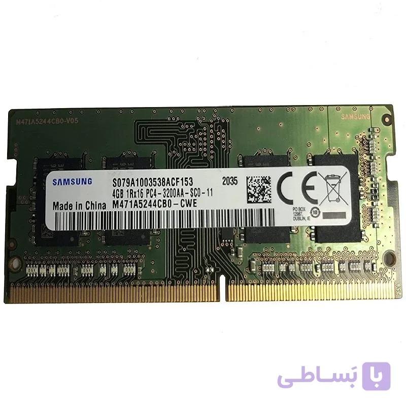 رم لپ تاپ سامسونگ تک کاناله مدل SAMSUNG SODIMM DDR4 4G 3200MH CL19 — تصویر 1