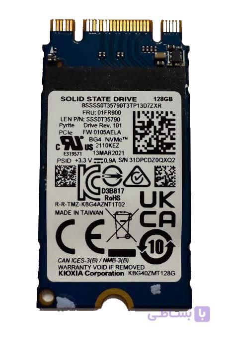 حافظه اس اس دی اینترنال کیوکسیا مدل KIOXIA KBG40ZMT128G NVMe M.2