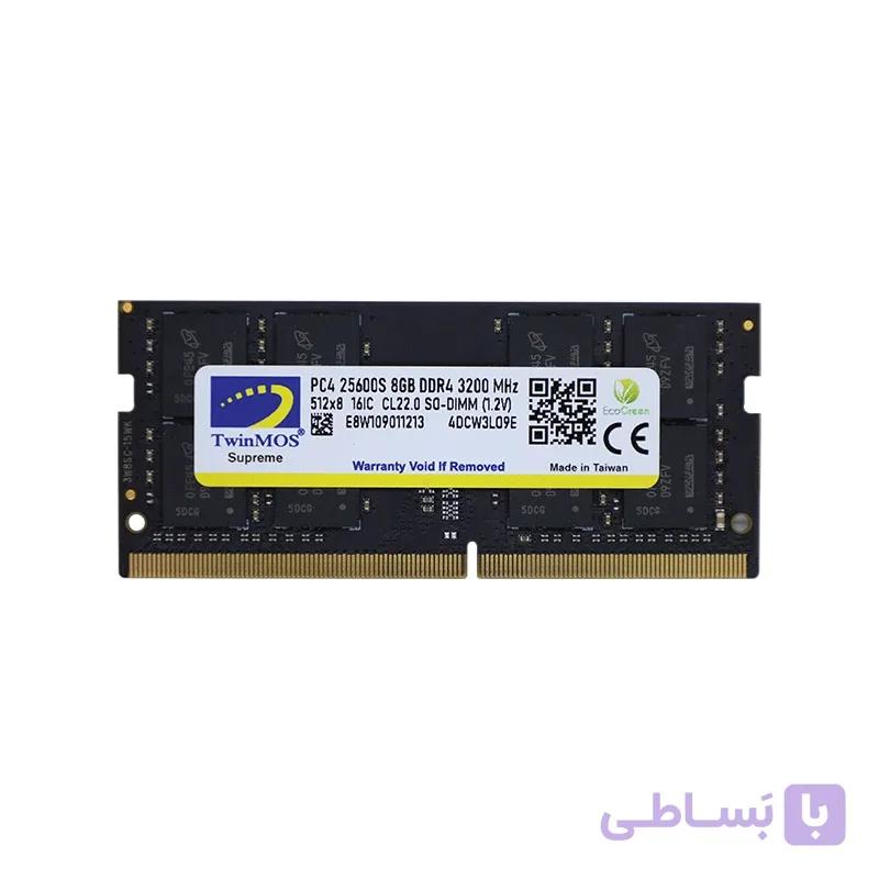 رم لپ تاپ توین موس دو کاناله مدل TWINMOS SODIMM DDR4 8G 3200MH — تصویر 1