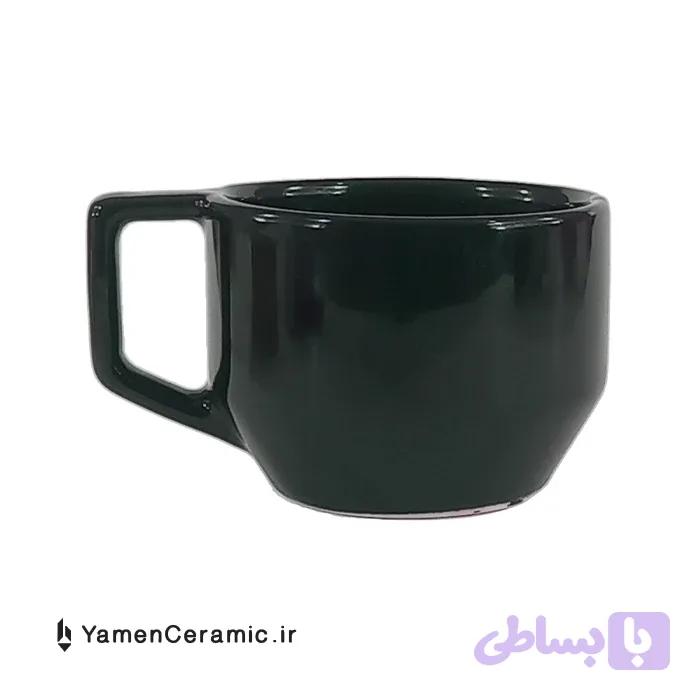 فنجان کاپوچینو سرامیک 250 سی سی کد YN-14619C مشکی براق — تصویر 1
