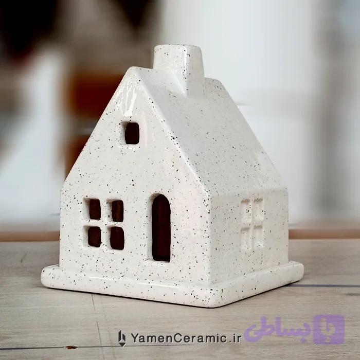 جاعودی سرامیکی طرح کلبه رنگ سفید خالدار کد YN-14621CB — تصویر 1