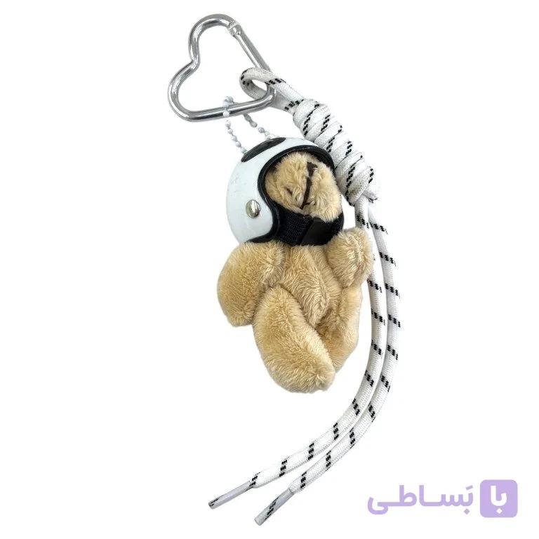 آویز کیف چارم بگ کلاه کاسکت خرس موتور سوار کد J4199 — تصویر 1