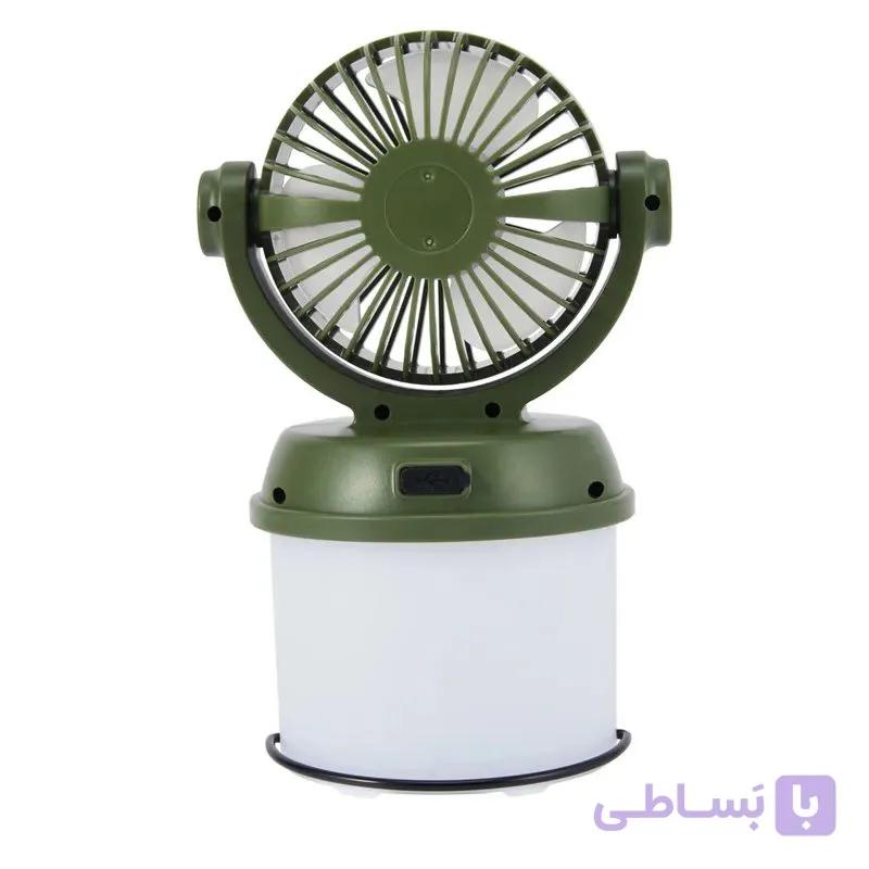 پنکه و چراغ کمپینگ چندکاره شارژی و خورشیدی مدل CH-F803 — تصویر 1