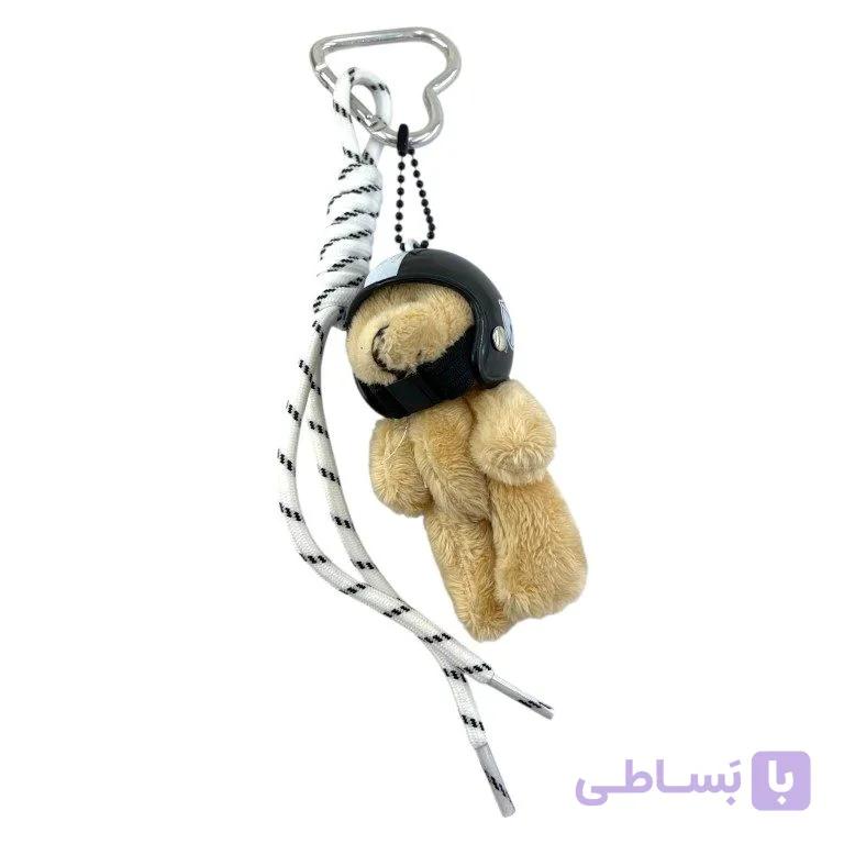 آویز کیف چارم بگ کلاه کاسکت خرس موتور سوار کد J4198 — تصویر 1