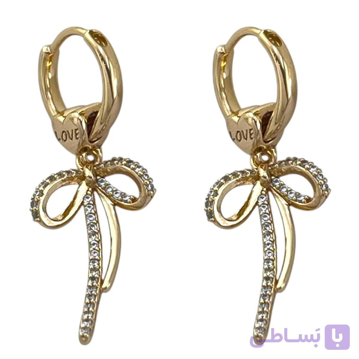 گوشواره زنانه ژوپینگ مدل پاپیون کد E6284 — تصویر 1