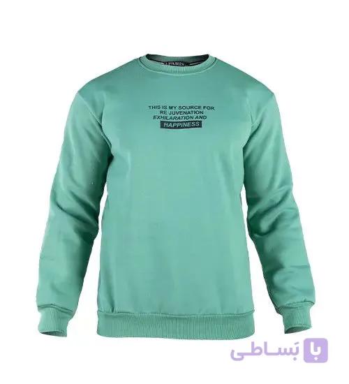 بلوز یقه گرد مردانه نرمال طرح دار اسپان سبز روشن مدل 49186