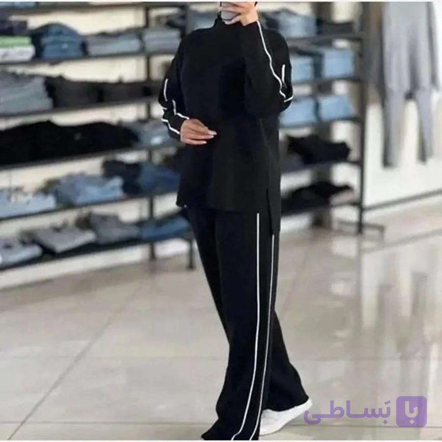ست بافت بلوز و شلوار زنانه Diyana_Black مدل 3732