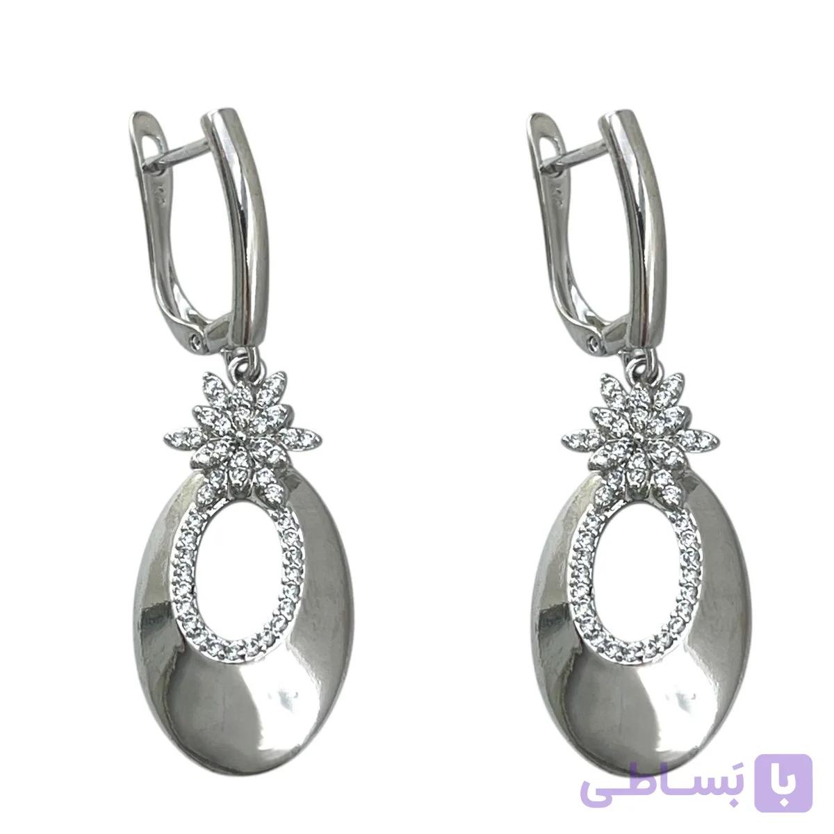 گوشواره زنانه ژوپینگ مدل گل جواهری کد E6280 — تصویر 1