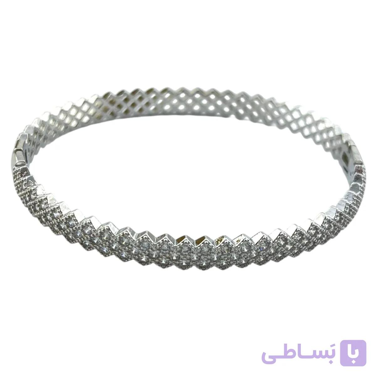 دستبند زنانه بنگل مدل جواهری کد B5411 — تصویر 1