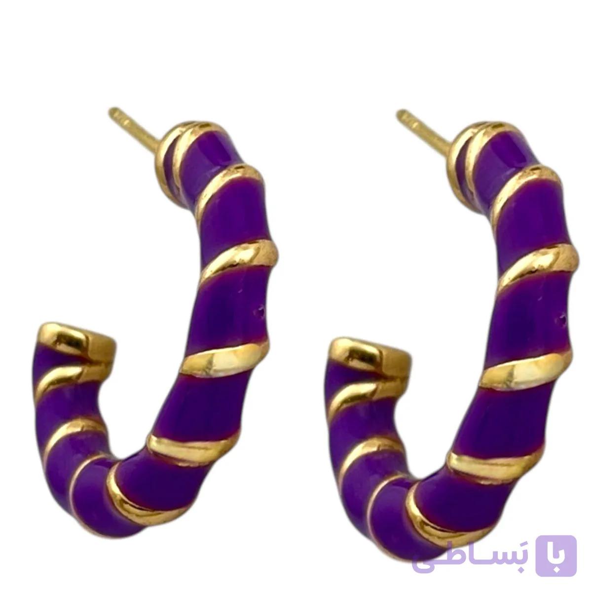 گوشواره زنانه ژوپینگ مدل میناکاری کد E6045 — تصویر 1