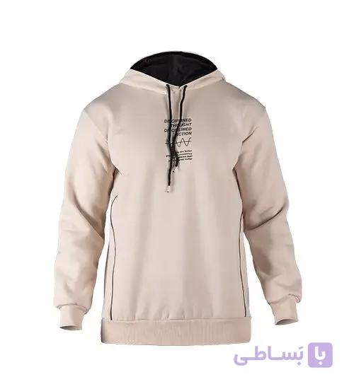 هودی مردانه نرمال طرح دار اسپان کرم مدل 49313