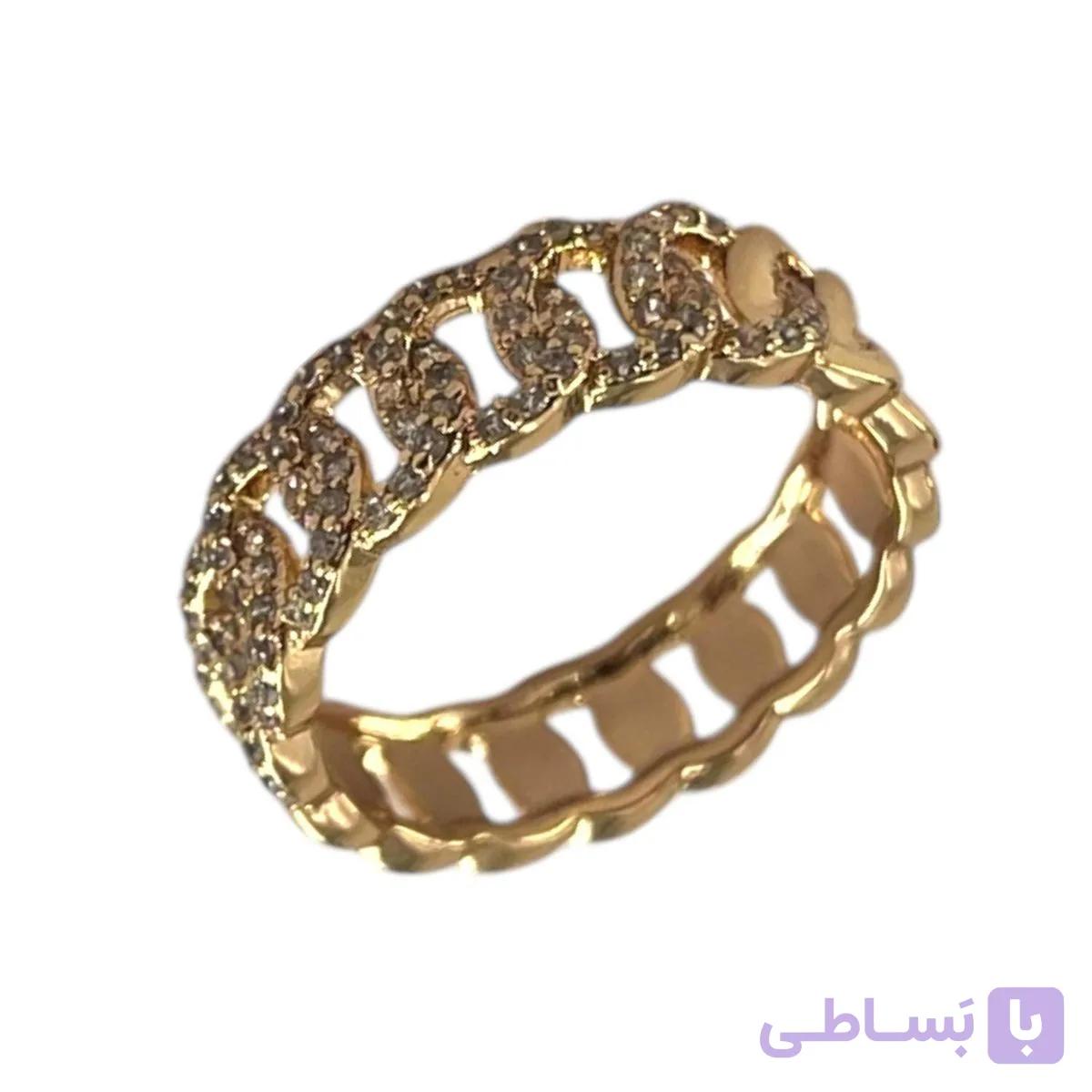 انگشتر زنانه ژوپینگ مدل کارتیه نگین جواهری کد R51843 — تصویر 1