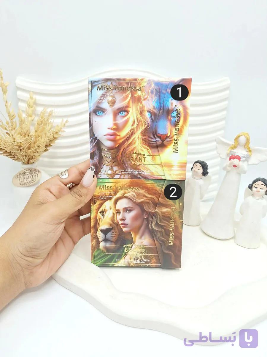 پالت سایه کتابی کوچک طرح شیر و زن برند Miss Vanessa کد 7006 — تصویر 1