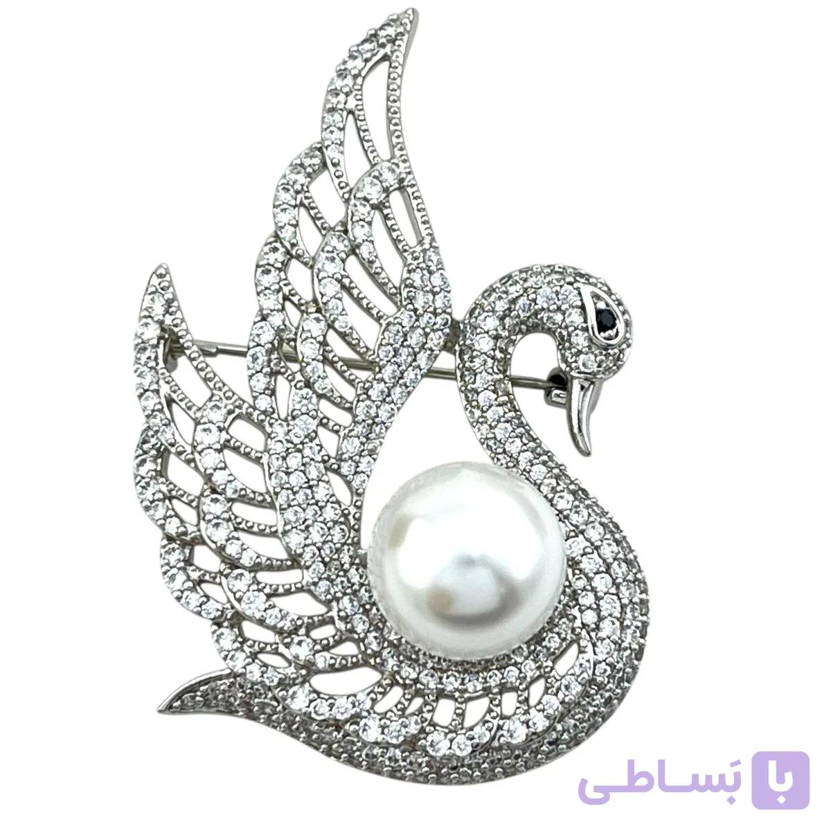 گل سینه زنانه ژوپینگ مدل قو کد G4168 — تصویر 1