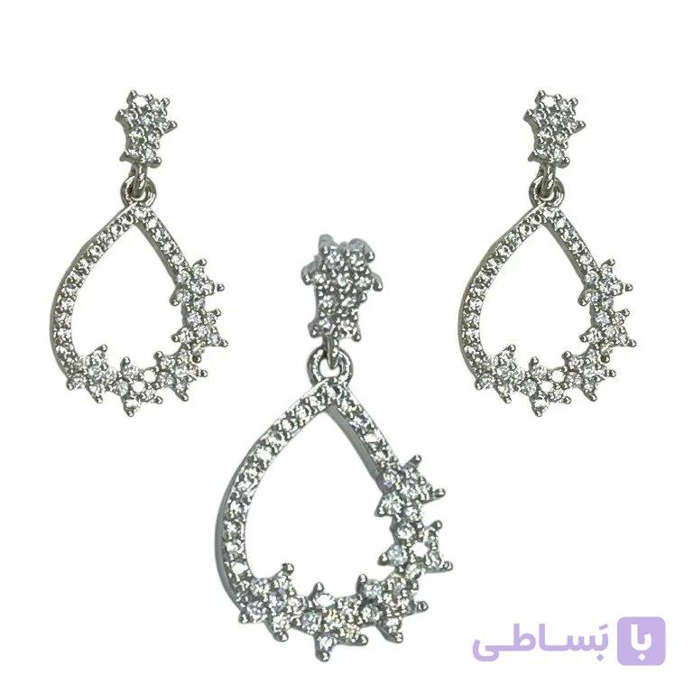 نیم ست زنانه مدل جواهری گل اشک کد M4408 — تصویر 1