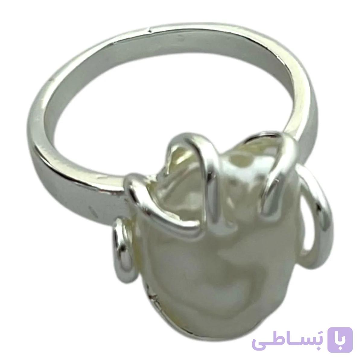 انگشتر زنانه مینیمال ابنقره مدل مروارید کد R5079 — تصویر 1