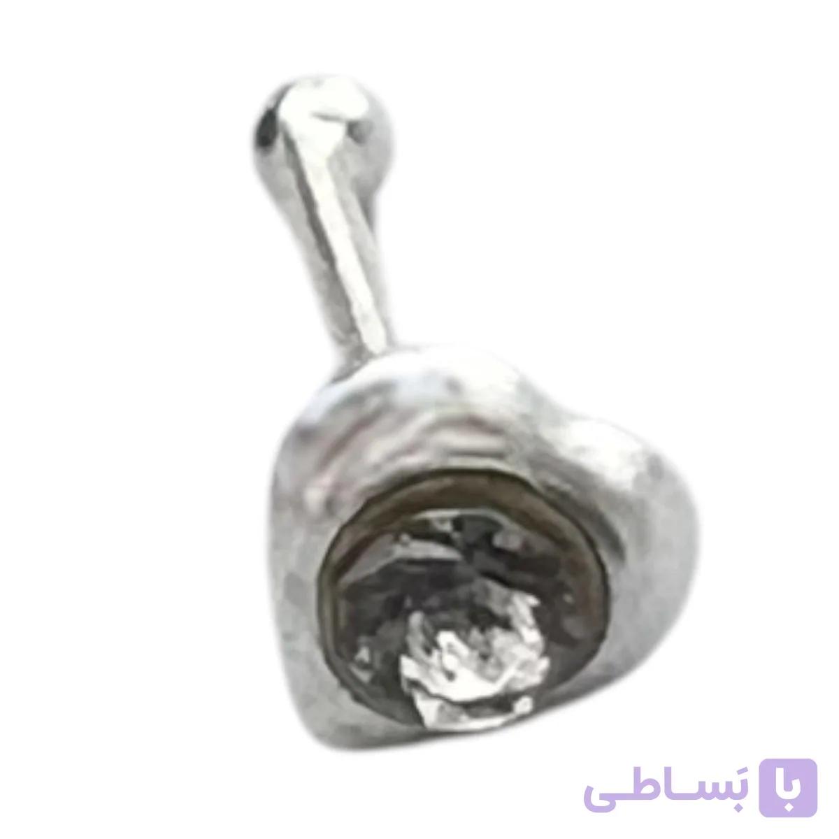 پیرسینگ بینی زنانه نقره مدل قلب کد P4799 — تصویر 1