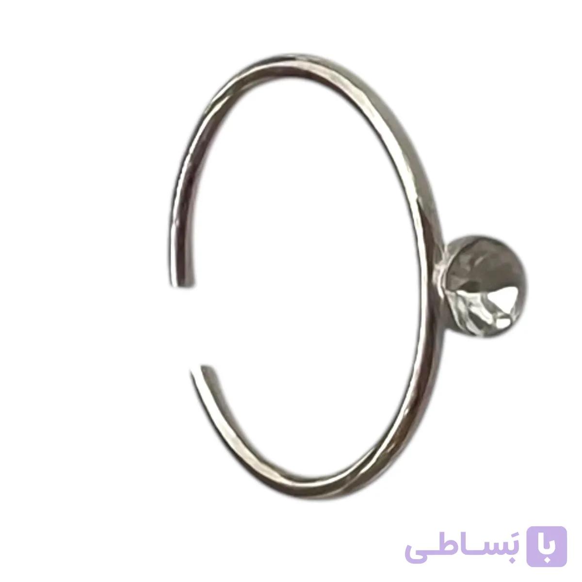پیرسینگ بینی زنانه {بدون نیاز به سوراخ } مدل حلقه فیک نگین دار کد P4812 — تصویر 1