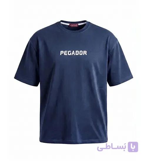 تیشرت یقه گرد مردانه باکسی طرح دار اسپان دورس سرمه ای Pegador مدل 50670