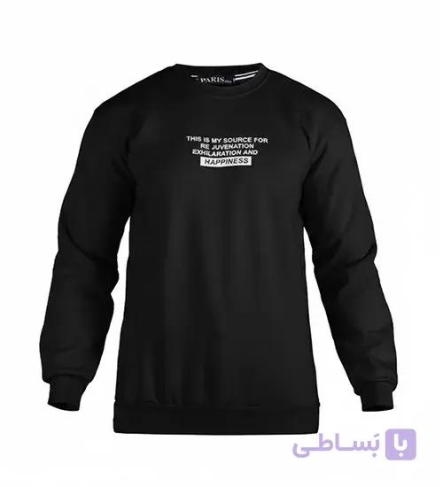 بلوز یقه گرد مردانه نرمال طرح دار اسپان مشکی مدل 49185