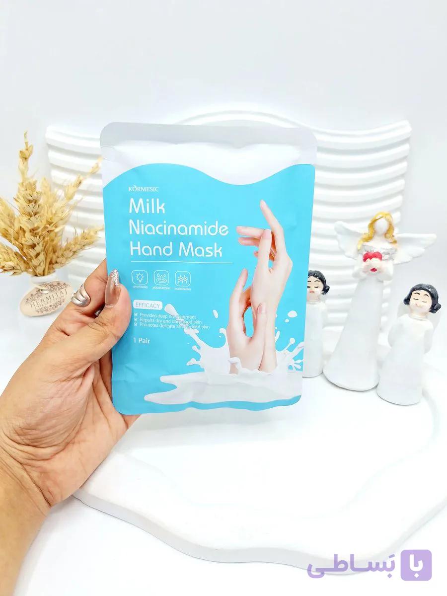 ماسک ورقه ای دست نیاسینامید شیر برند کورمسیک کد 2609 — تصویر 1