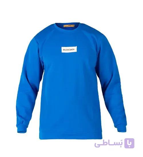 بلوز یقه گرد مردانه نرمال طرح دار اسپان آبی Balenciaga مدل 48998