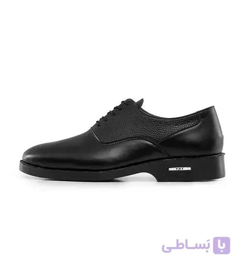 کفش رسمی مردانه چرم مصنوعی بنددار مشکی مدل 48270