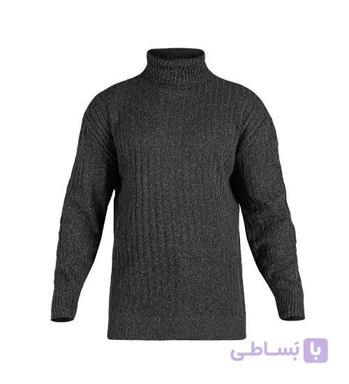 بافت مردانه نرمال ساده پشم پلی استر زغالی مدل 48855